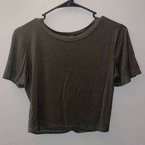Olive green crop top